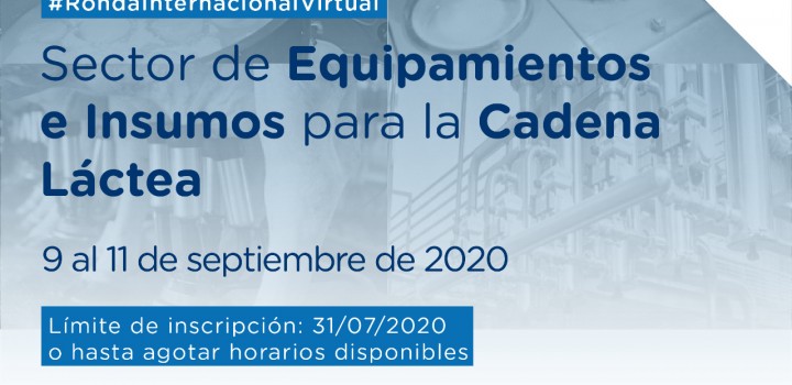 Convocatoria: Ronda Virtual Internacional de Negocios del Sector de Equipamientos e Insumo para la Cadena Lactea