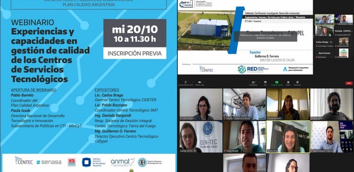 Expusimos en el WEBINARIO: Experiencias y capacidades en gestión de calidad de los Centros Tecnológicos