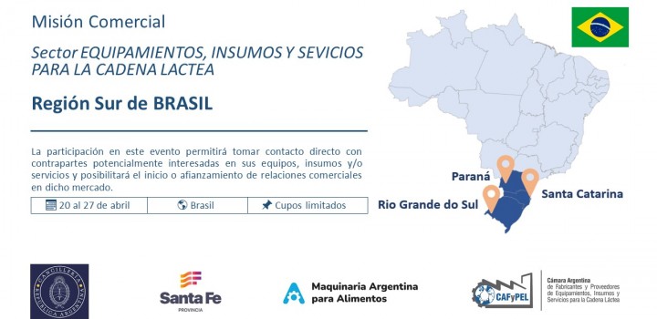 CONVOCATORIA: Misión Comercial a la Regíon Sur de Brasil.